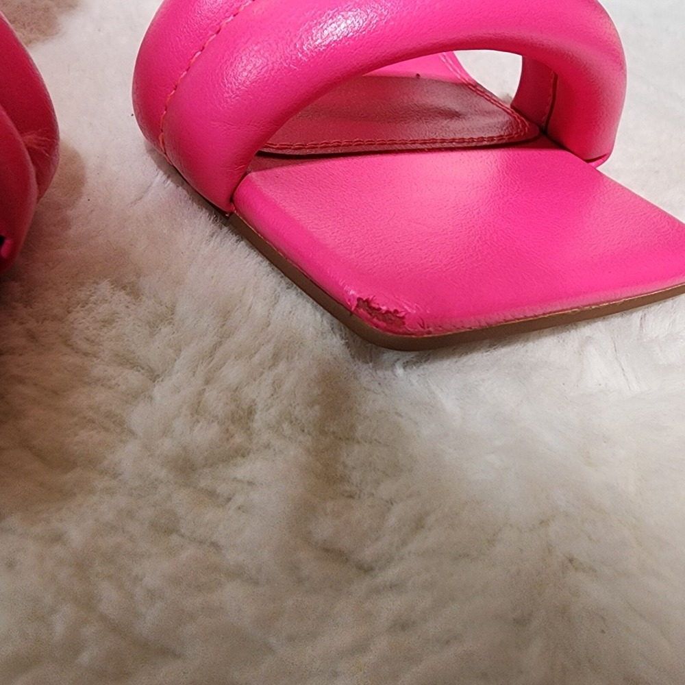 ASOS Design Pink‎ Padded Heeled Mules Slip On Sandals Heels UK7 EU40 US9 - Picture 8 of 10
